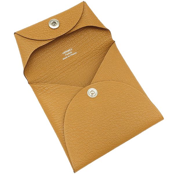 Hermes Coin Case Bastia Chèvre Sesame Silver Hardware Unused Brown Stamped W