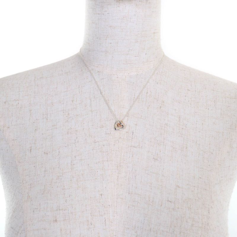 Tiffany & Co Elsa Peretti Open Heart Pendant 925 750 Combi