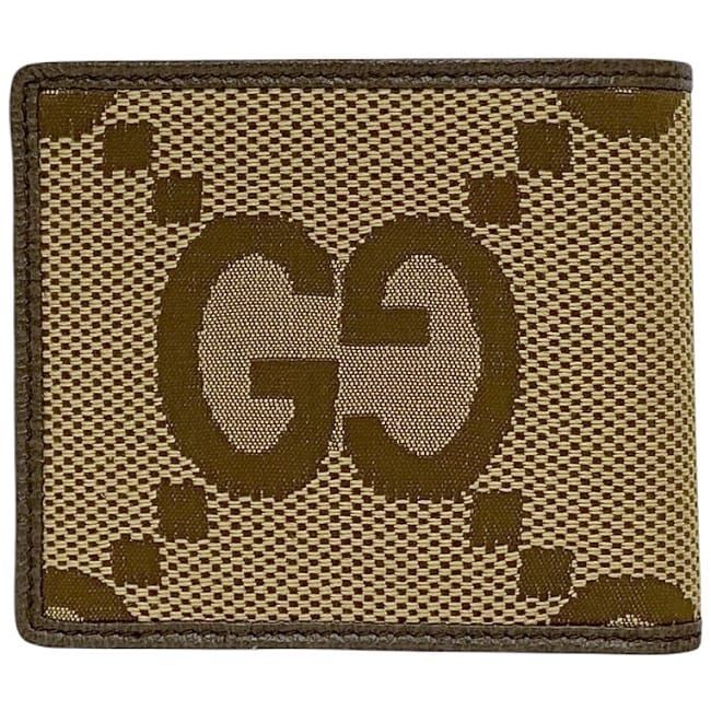 Gucci Bifold Wallet Beige Brown Jumbo GG 699308 Unused