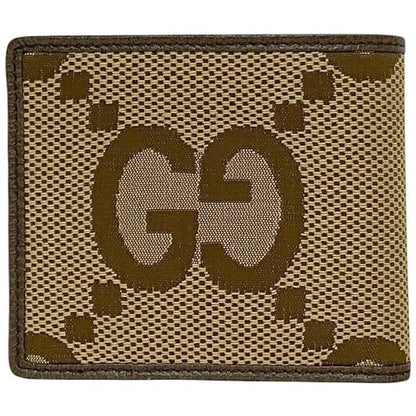 Gucci Bifold Wallet Beige Brown Jumbo GG 699308 Unused