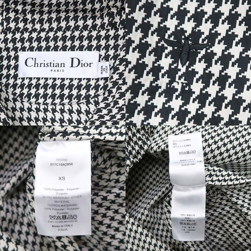 Dior Anorak Houndstooth XS BK WH 017c10a2856 Polyester Logo Women's