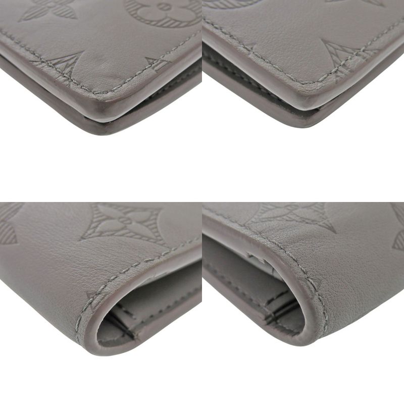 Louis Vuitton Portefeuille Plaza M81335 Monogram Shadow Leather Gray Long