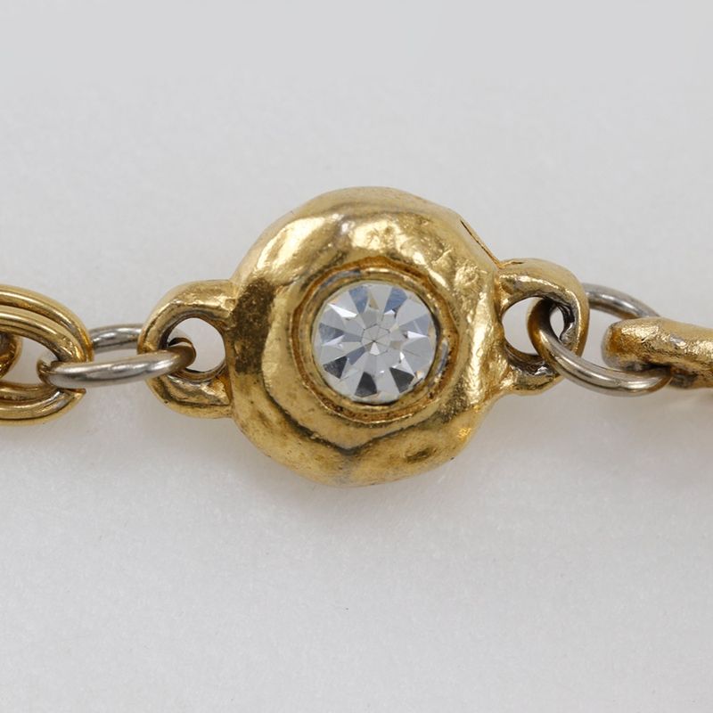 Chanel Coco Mark Vintage Gold Plated And Rhinestone Ladies 29.5g Necklace