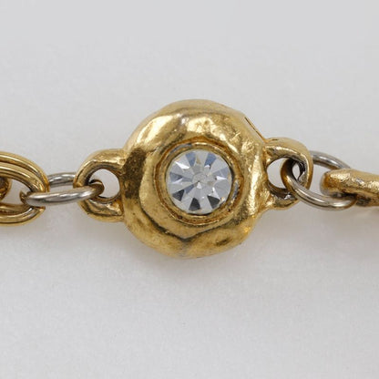 Chanel Coco Mark Vintage Gold Plated And Rhinestone Ladies 29.5g Necklace