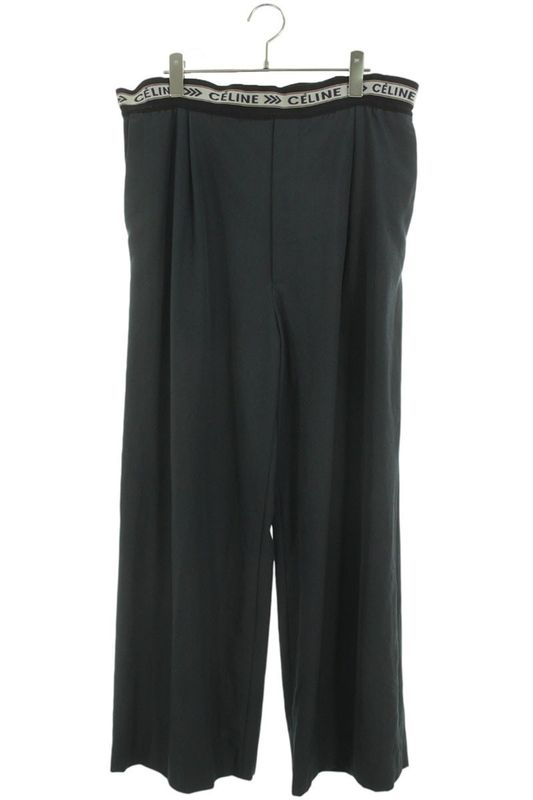 Celine Waist Logo Wide Slacks Long Pants Men's 36