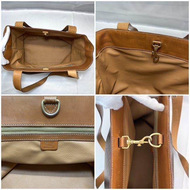 Celine Tote Bag Brown Macadam Large PVC Leather Preowned