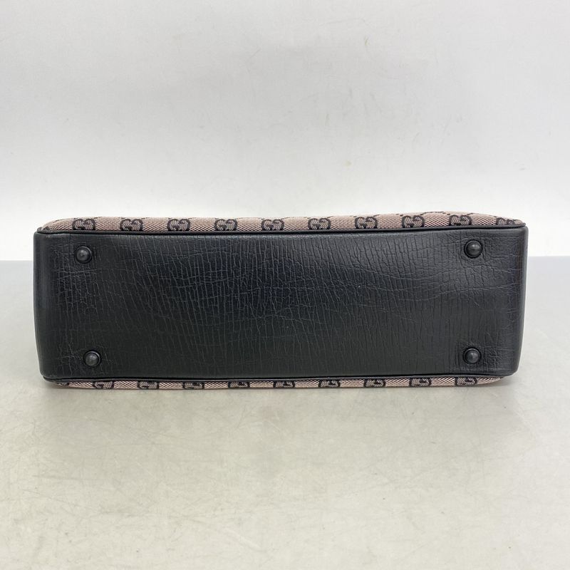 Gucci Tote Bag GG Canvas/bamboo 112526 Canvas Black Pin Cles Deuce