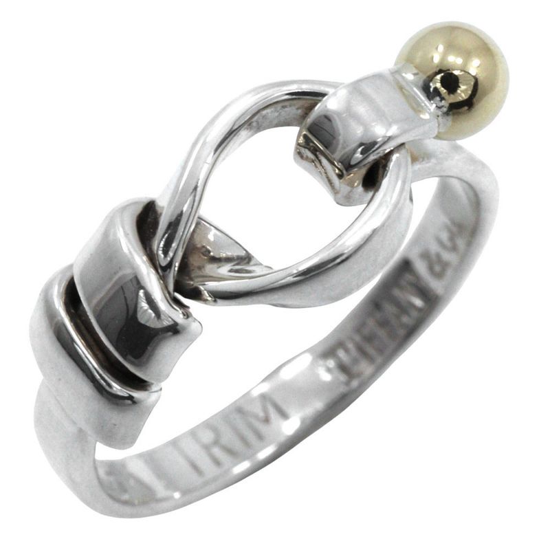 Tiffany & Co Love Knot Vintage 18K Yellow Gold And 925 Silver Size 9.5 Ladies