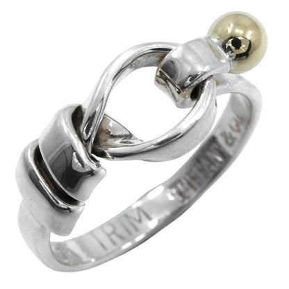 Tiffany & Co Love Knot Vintage 18K Yellow Gold And 925 Silver Size 9.5 Ladies