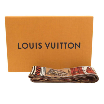 Louis Vuitton Bandeau BB Joudreux M70856 Silk Brown/red Rt0138 Women's Scarf