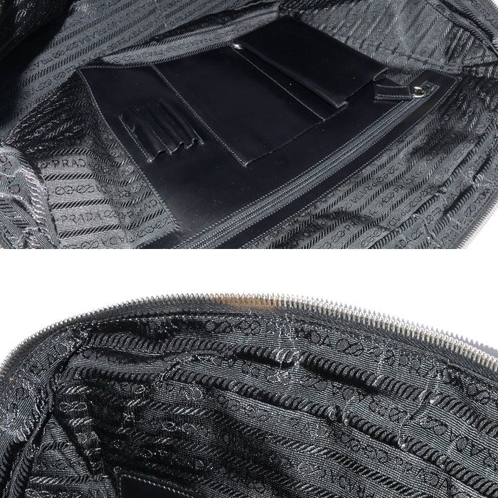 Prada Tessuto Travel Briefcase Black Vs0067 Men's Preowned