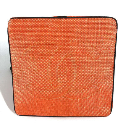 Chanel Shoulder Bag Matelasse Quilted Straw/leather Orange