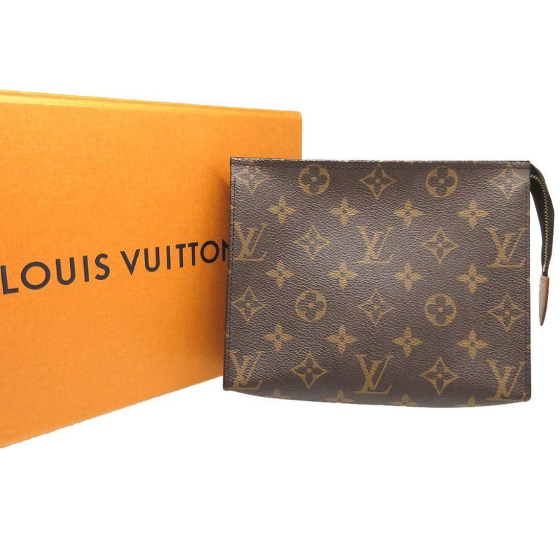 Louis Vuitton Monogram M47544 Poche Toilette 19 Brown Pouch 0581 Louis Vuitton