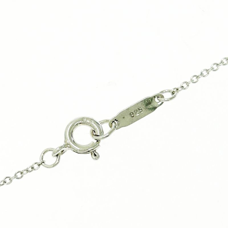 Tiffany & Co Silver Pink Sapphire Heart Key 1p Necklace 3.2g 925 Engraved