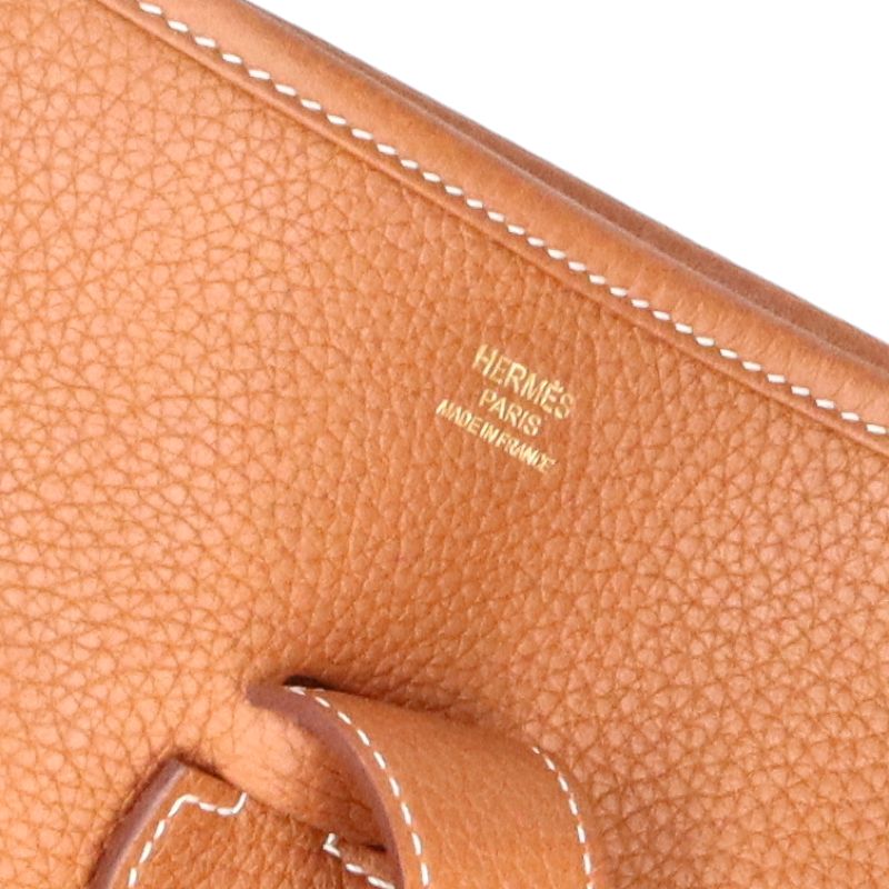 Hermes Evelyn 3 GM Taurillon Clemence Women's Shoulder Bag Gold Excellent