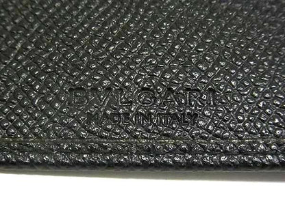 Bvlgari Leather Bifold Wallet Coin Purse Billfold Card Holder Men's Black