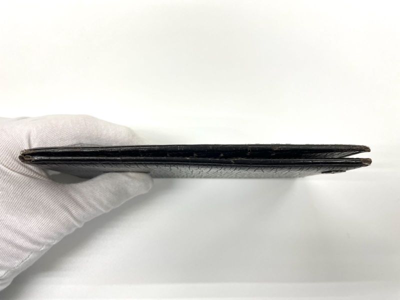 Gucci Interlocking G Logo Leather Long Wallet Billfold 124575 Black Made In