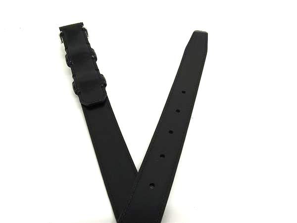 Celine Triomphe Leather Silver Hardware Belt Size 80 Men's Black Fq0373