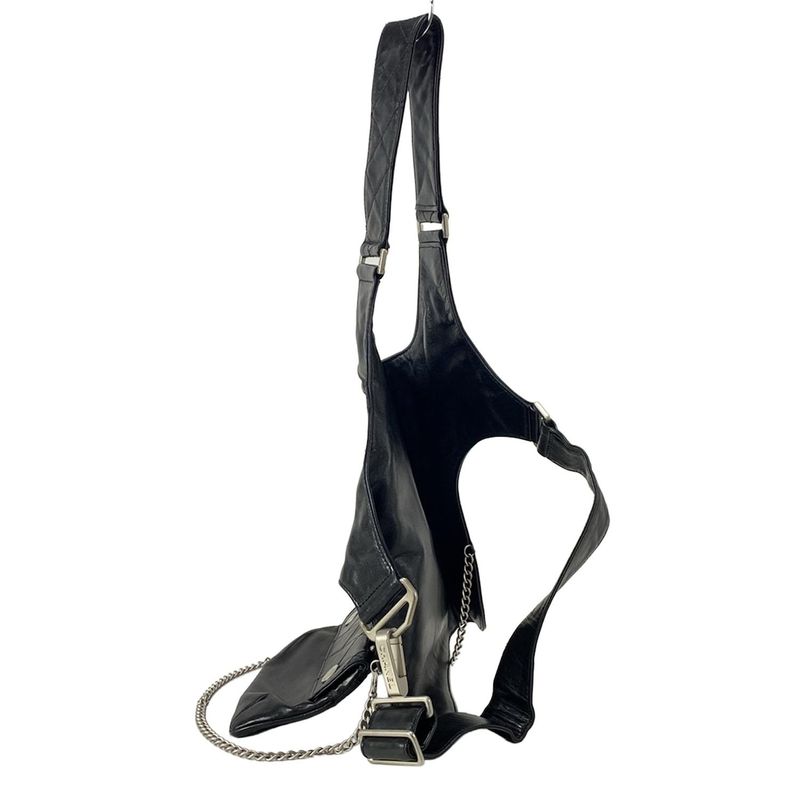 Chanel Shoulder Bag Jacket Black Silver Hardware / Coco Mark / Matelasse