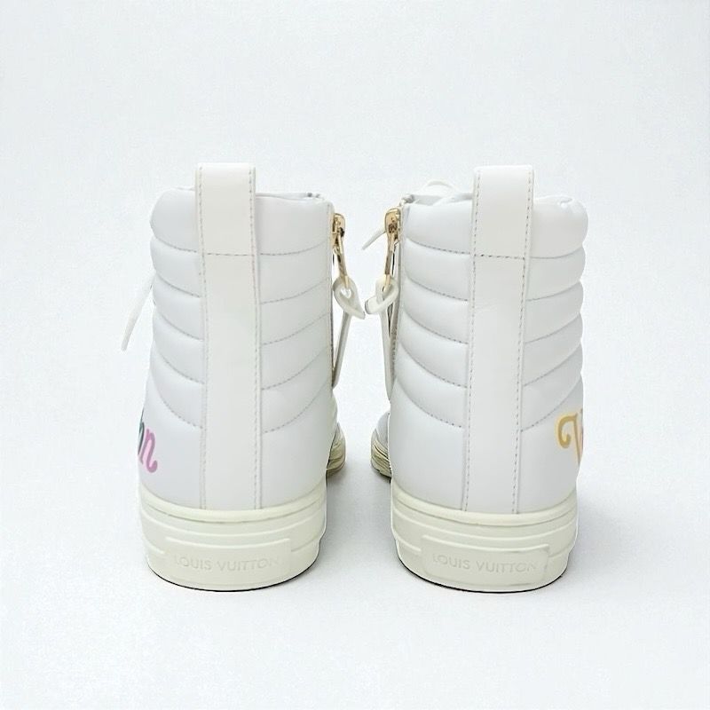 Louis Vuitton Stellar Line Sneakers Shoes Leather White Multicolor Unused Logo