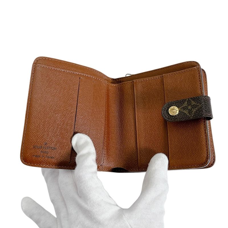 Louis Vuitton M61667 Monogram Compact Zipped Wallet With Zipper Pocket For