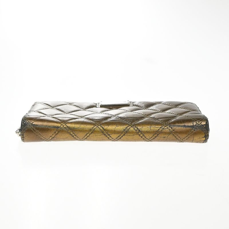 Chanel Matelasse Long Wallet Round Zipper Paris New York Bronze 04kb038