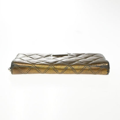 Chanel Matelasse Long Wallet Round Zipper Paris New York Bronze 04kb038