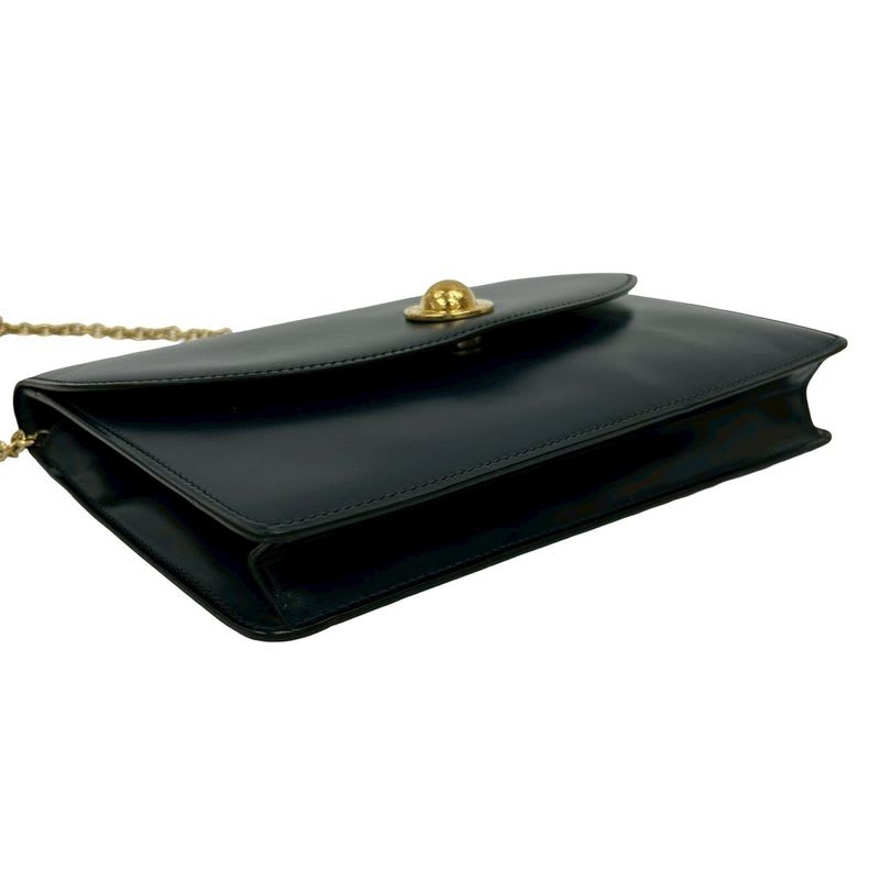 Celine Vintage Star Ball Logo Hardware Calf Leather Chain Shoulder Bag Pochette