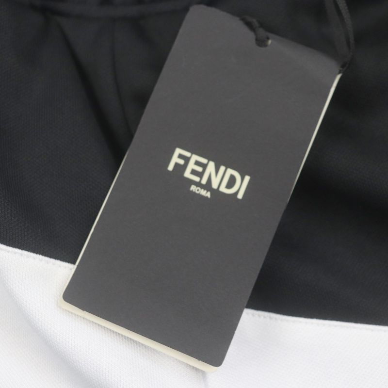  Fendi Fab557 FF Logo 2WAY Jersey Track Pants Green Black White S Made In