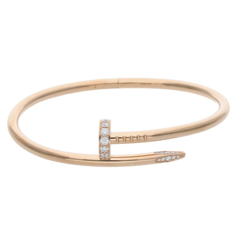 Cartier New Shape Juste UN CLOU Bracelet DIA 18K Pink Gold Juste Un Clou Half