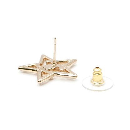 Chanel Earrings Earring Gold White Coco Mark Star