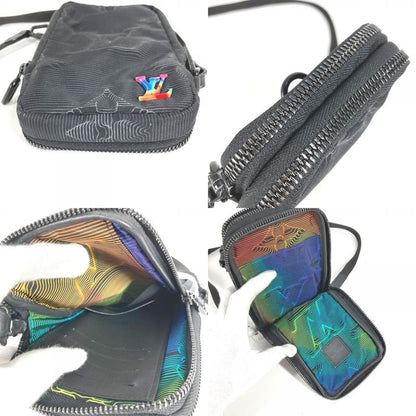 Louis Vuitton Shoulder Bag 3dmonogram Double Phone Pouch M80141 Nylon Black