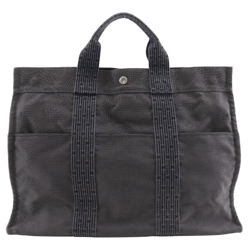 Hermes Yale Line MM Nylon Canvas Gray Unisex Tote Bag