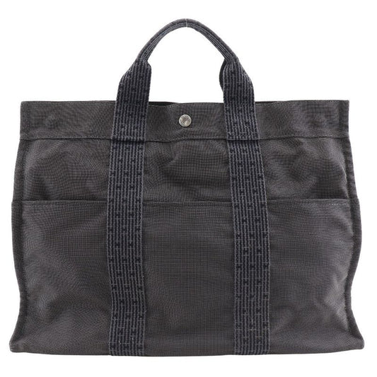 Hermes Yale Line MM Nylon Canvas Gray Unisex Tote Bag