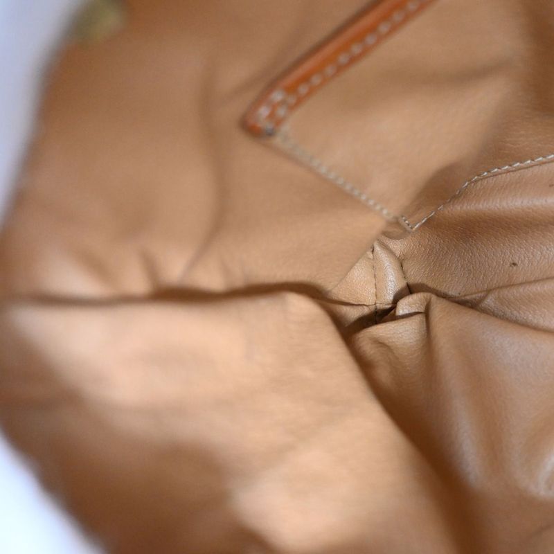 Celine Shoulder Bag Macadam Pattern Brown Leather 04ka747