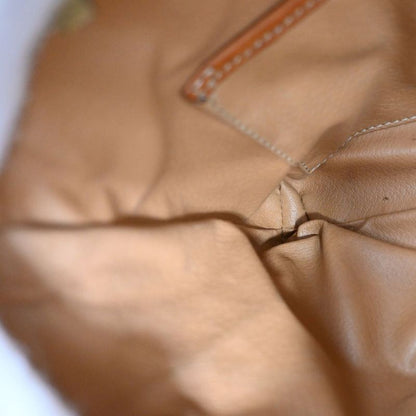 Celine Shoulder Bag Macadam Pattern Brown Leather 04ka747