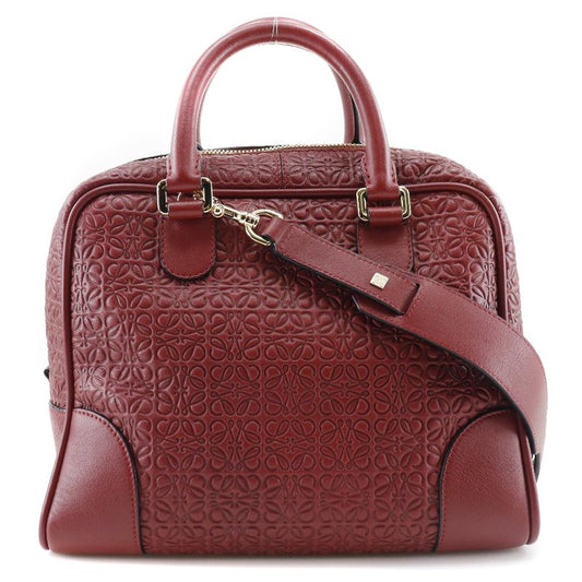 Loewe Amazona 75 Repeat Anagram 2WAY Shoulder Calf Red Ladies Handbag