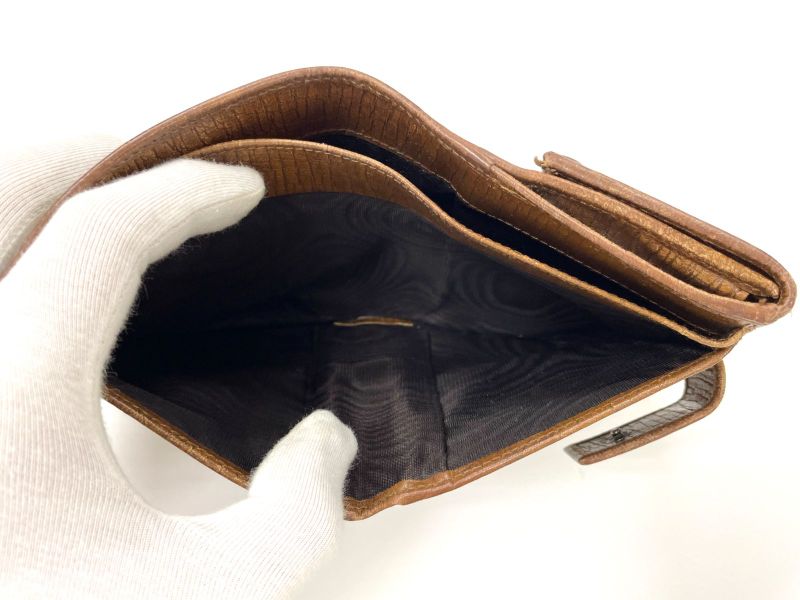 Gucci GG Canvas Leather Compact Wallet Bifold Wallet Bamboo 112521 Beige Made