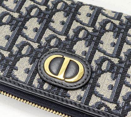 Dior Round Zipper Long Wallet With Change Pocket Dior Oblique Jacquard 30