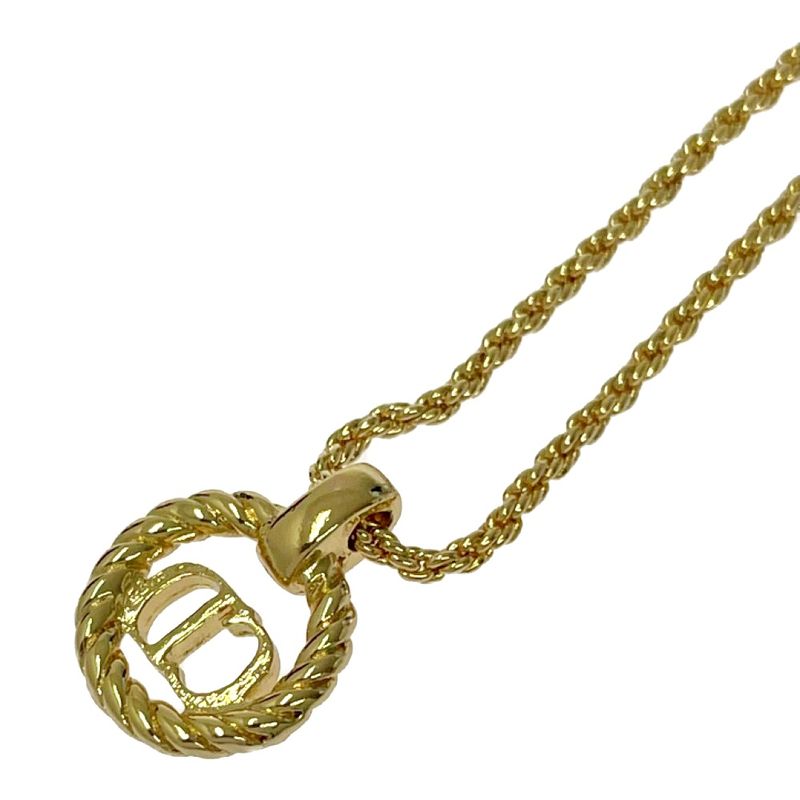 Christian Dior GP CD Logo Round Necklace Gold 448989 Necklace