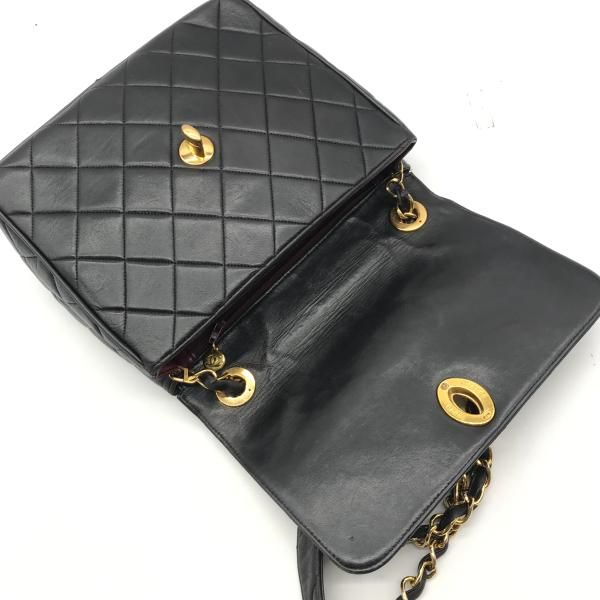 Chanel Quilted Big CC Logo Chain Shoulder Bag Black