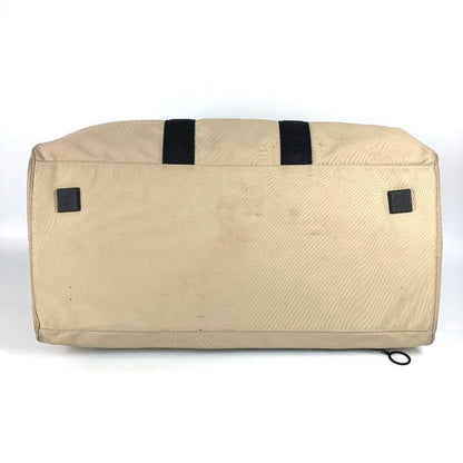 Chanel Boston Bag CC Coco Mark Logo Nylon Canvas Beige