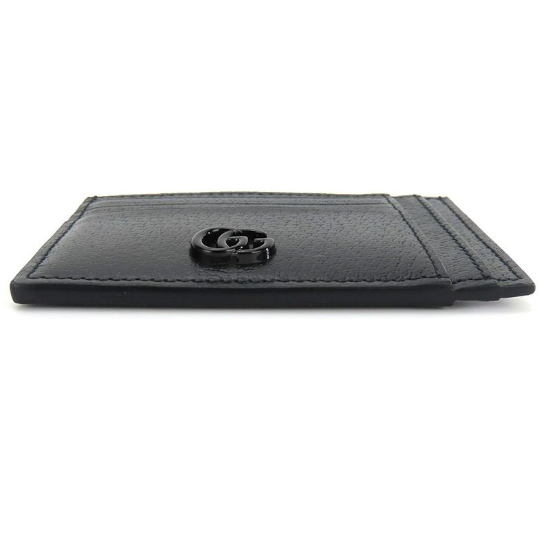 Gucci Card Case 722734 Double G Leather Black Small Everyday Use Ladies Men