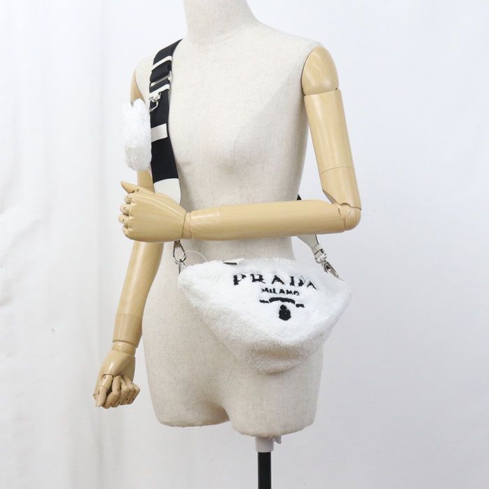 Prada Triangle 1bh190 Crossbody Shoulder Bag Pile Women's