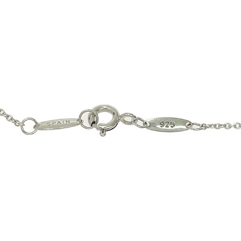 Tiffany & Co Tiffany & Co Silver Pink Sapphire Open Heart Necklace 3.5g Pink