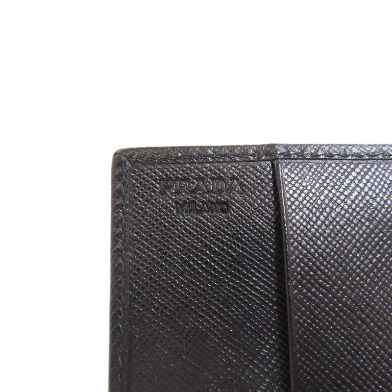 Prada M504a Business Card Holder Logo Hardware Card Case Saffiano Women