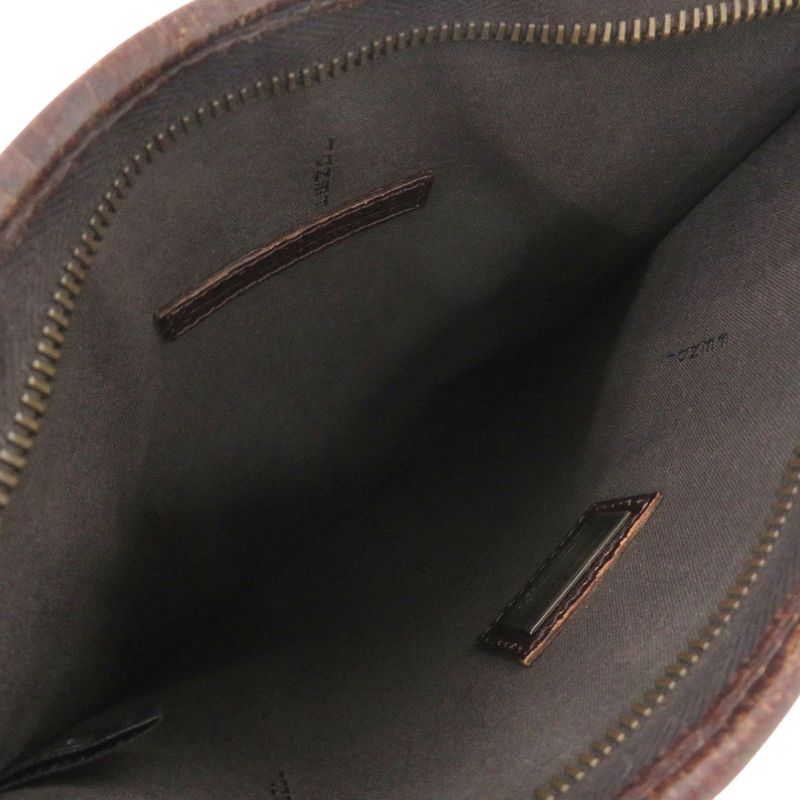 Fendi Zucca Pattern Vintage Sakosh Pvc/leather Brown Shoulder Bag 0463 Fendi