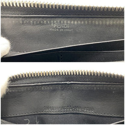 Fendi Round Zipper Long Wallet Ec22134 Brown Zucca