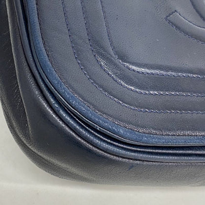 Chanel Shoulder Bag Lambskin Navy Gold Hardware Women