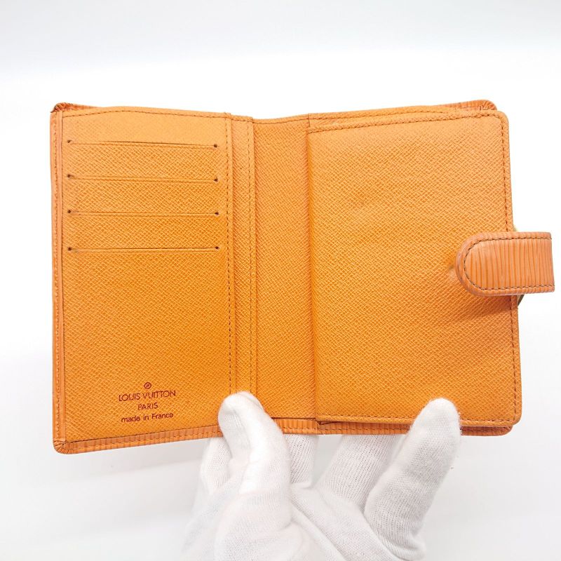 Louis Vuitton Epi Portefeuille Viennois Foldable Wallet Clasp Orange Box
